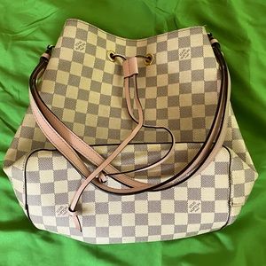 Louis Vuitton Pink and White Checkered Authentic